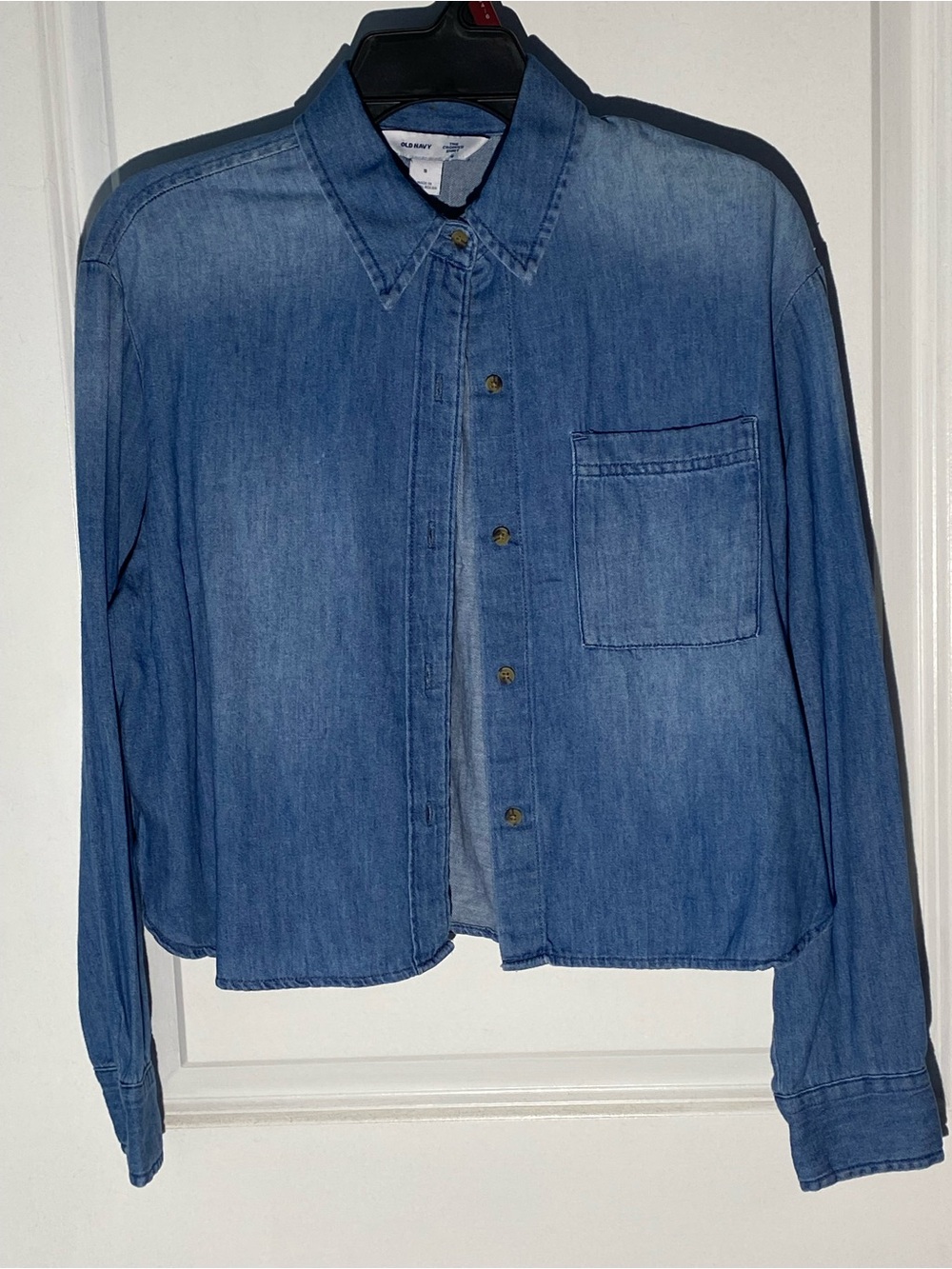Old Navy Blue Denim Button-Up Shirt